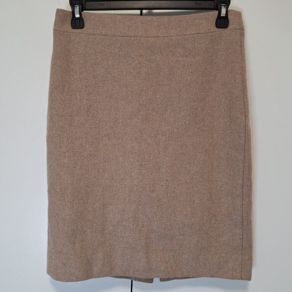 J.Crew The Pencil Skirt Tan Wool Blend Size 0